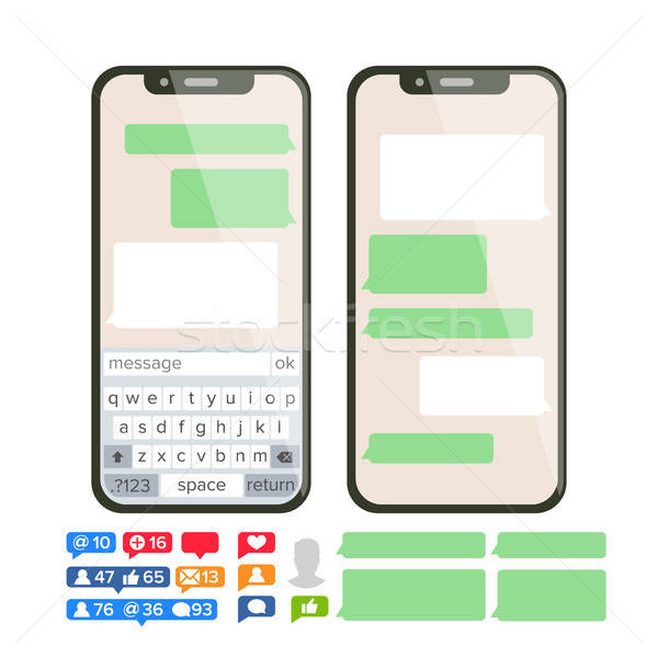 600x600 Chatbot Text Message Vector Chat Bot Bubble Set Template Modern