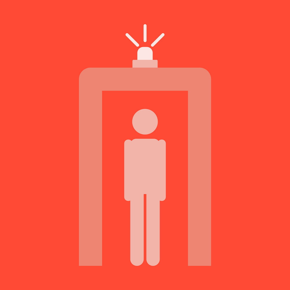 1000x1000 Icon In Flat Design For Airport Metal Detector Vector