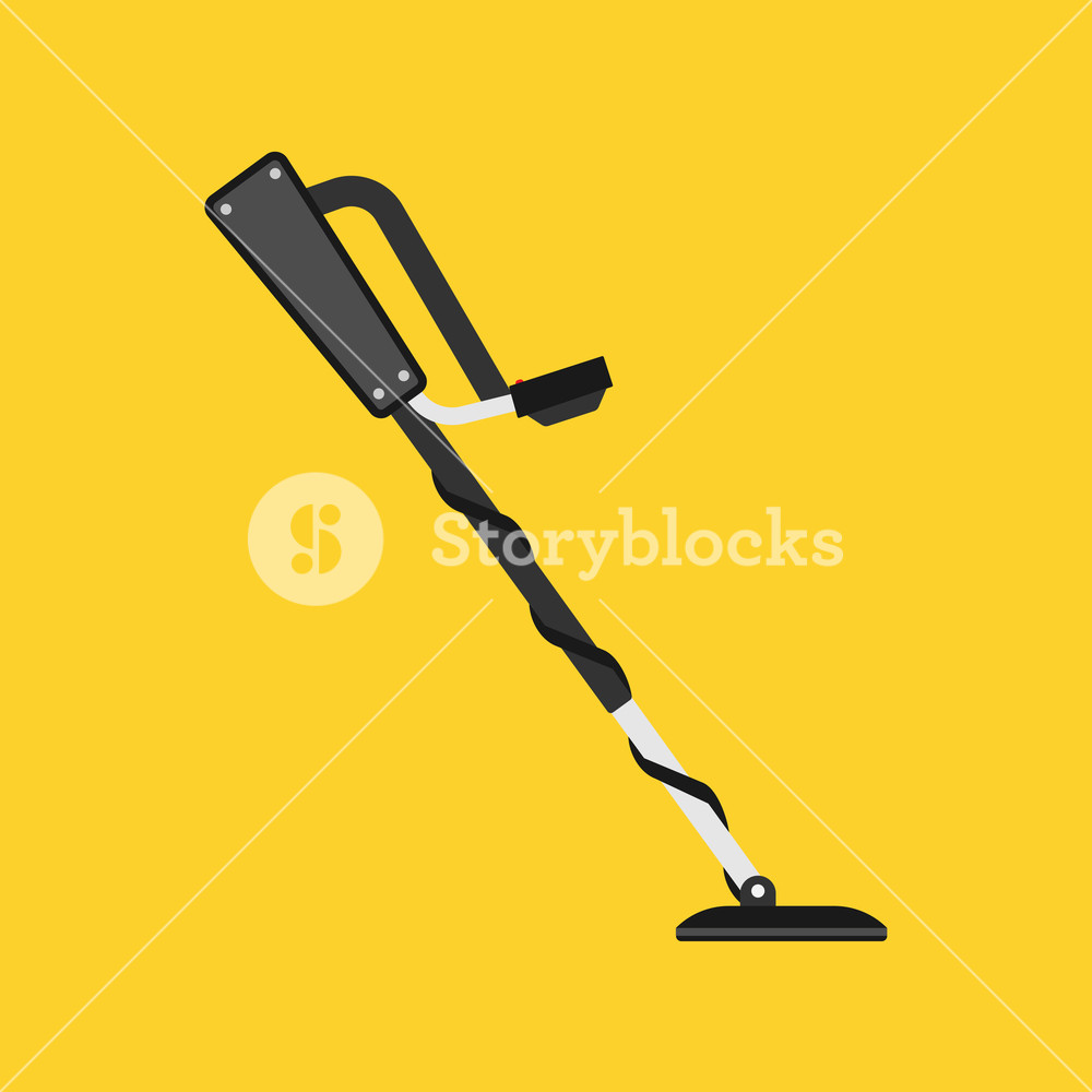 1000x1000 Metal Detector Treasure Vector Icon Hobby Equipment Search Gold