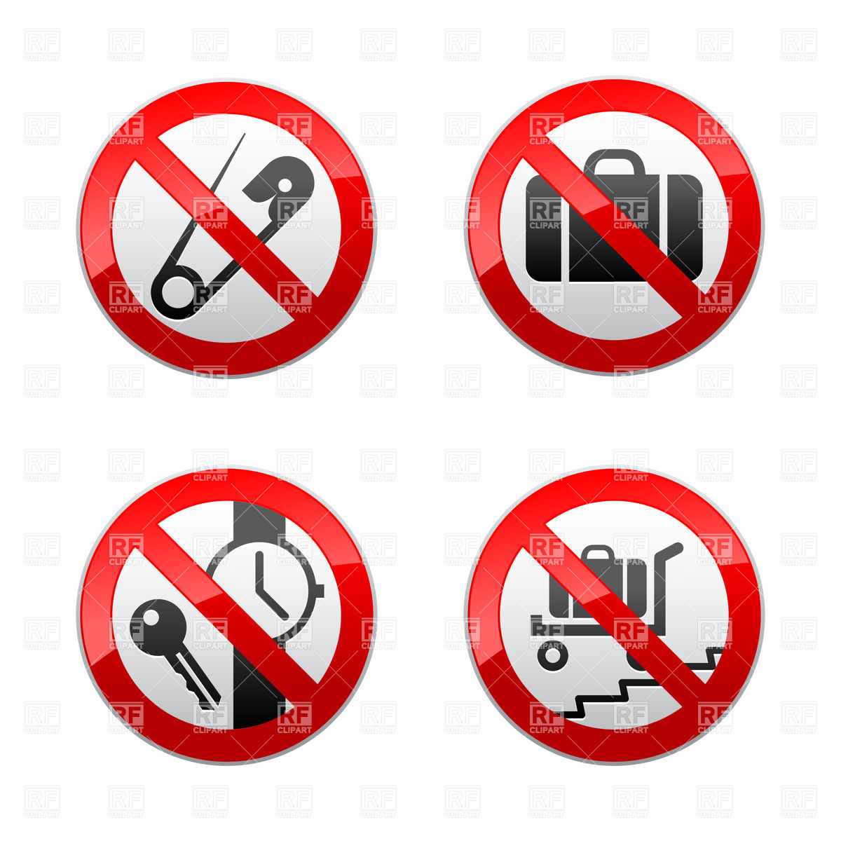 1200x1200 Airport Prohibited Signs