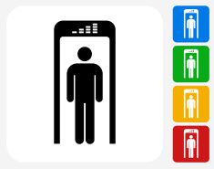 235x185 Security Metal Detector Icon Flat Graphic Design Vector Art