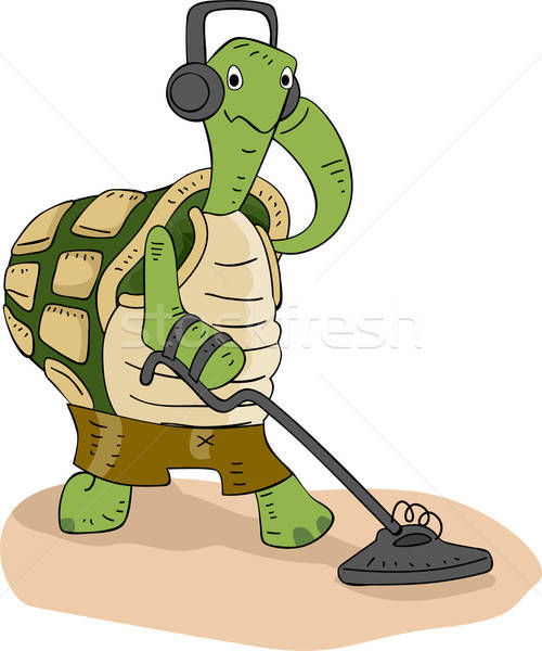 500x600 Turtle Metal Detector Vector Illustration Lenm