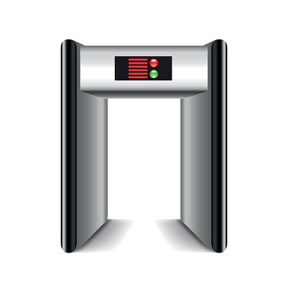 416x416 Door Frame Metal Detector Isolated On White Vector Stock Vectors