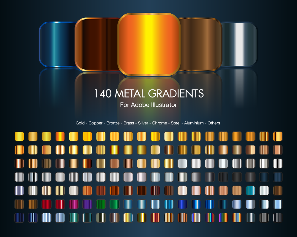 Illustrator Metal Gradients 1000x800 Illustrator Metal Gradients