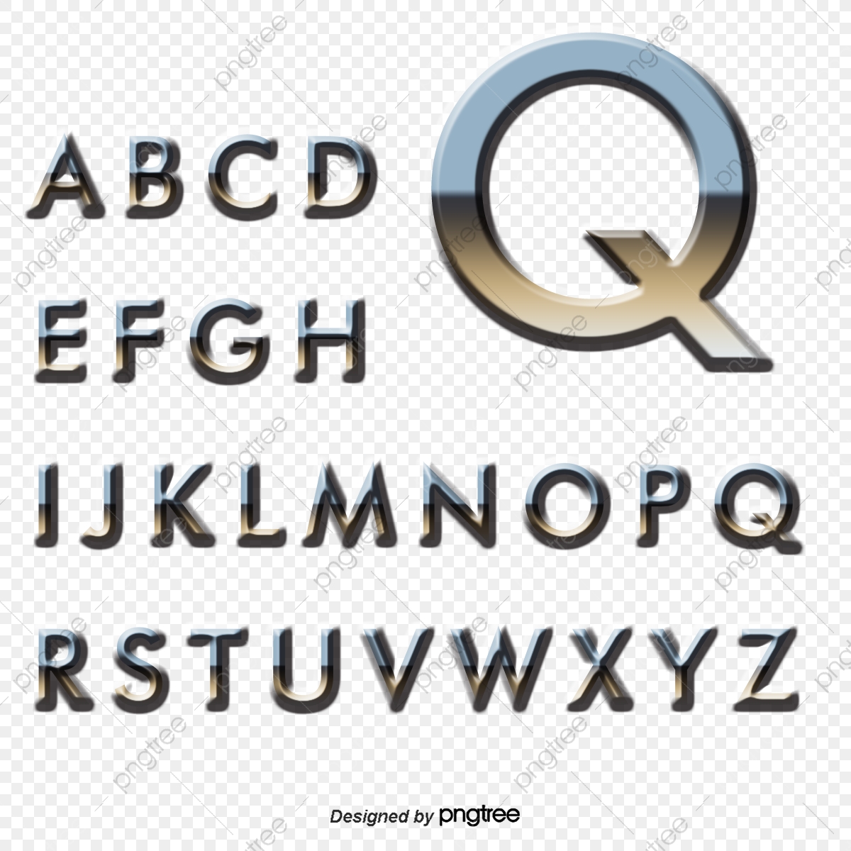 Metallic Letters, English Alphabet, Metal Gradient, Vector Png 1200x1200 Metallic Letters, English Alphabet, Metal Gradient, Vector Png