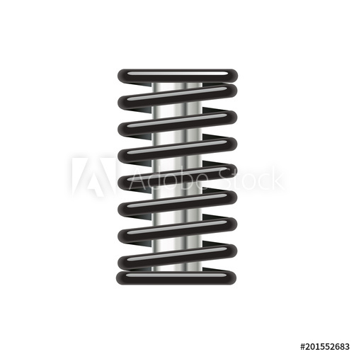 500x500 Elastic Metal Spring, Vector Icon