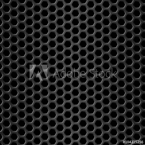 500x500 Honeycomb Background Black Metal Texture Vector Illustration