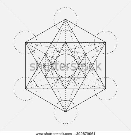 450x470 Metatron's Cube Flower Of Life Vector Geometric Symbol Isolated