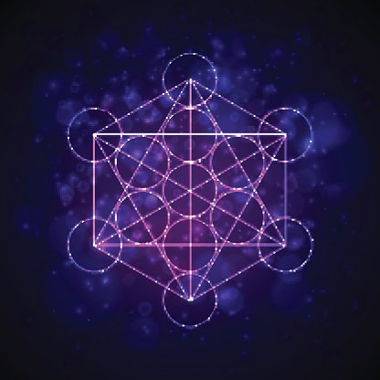 416x416 Metatrons Cube Flower Of Vector Premium Clipart