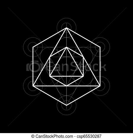 450x470 Octahedron From Metatrons Cube, Sacred Geometry Vector