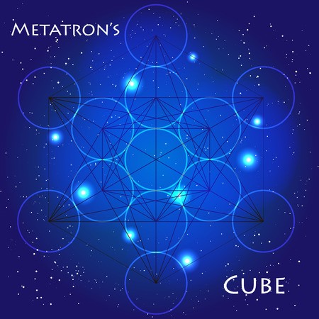 450x450 Sacred Geometry Metatron's Cube In Vector Illustration Royalty