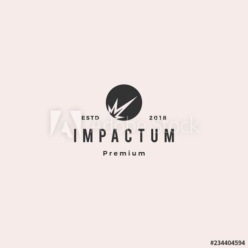 500x500 Impact Meteor Logo Hipster Retro Vintage Label Vector Icon