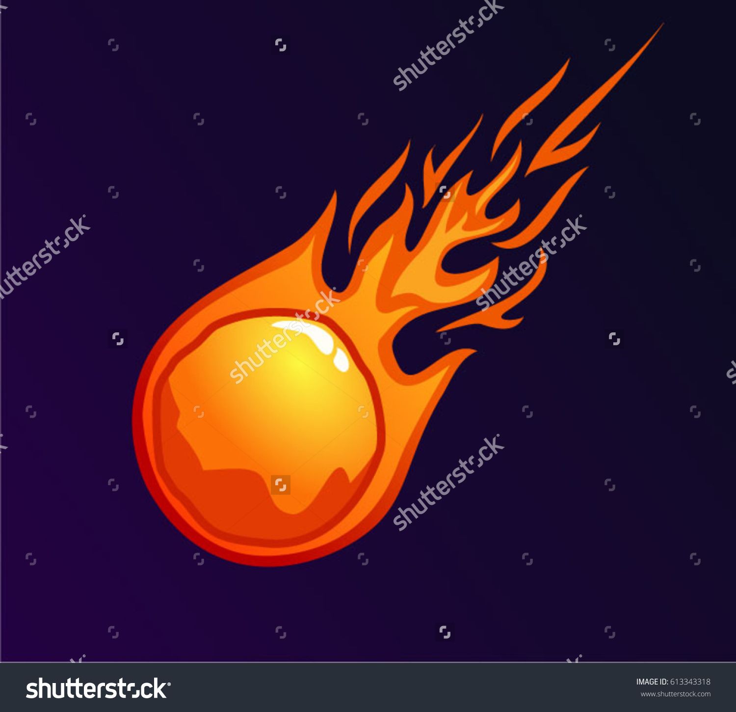 1500x1450 Falling Meteor With Long Tail Vector Meteor Vector Asteroid