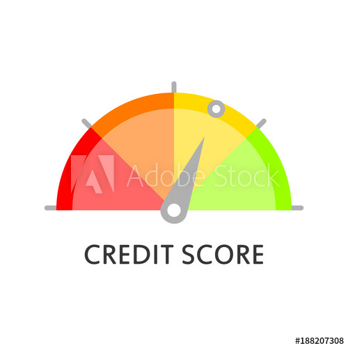 500x500 Credit Score Gauge Rating Credit Score Meter Vector Icon