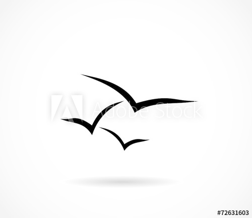 Seagull, Sea Mew Icon Vector 500x433 Seagull, Sea Mew Icon Vector
