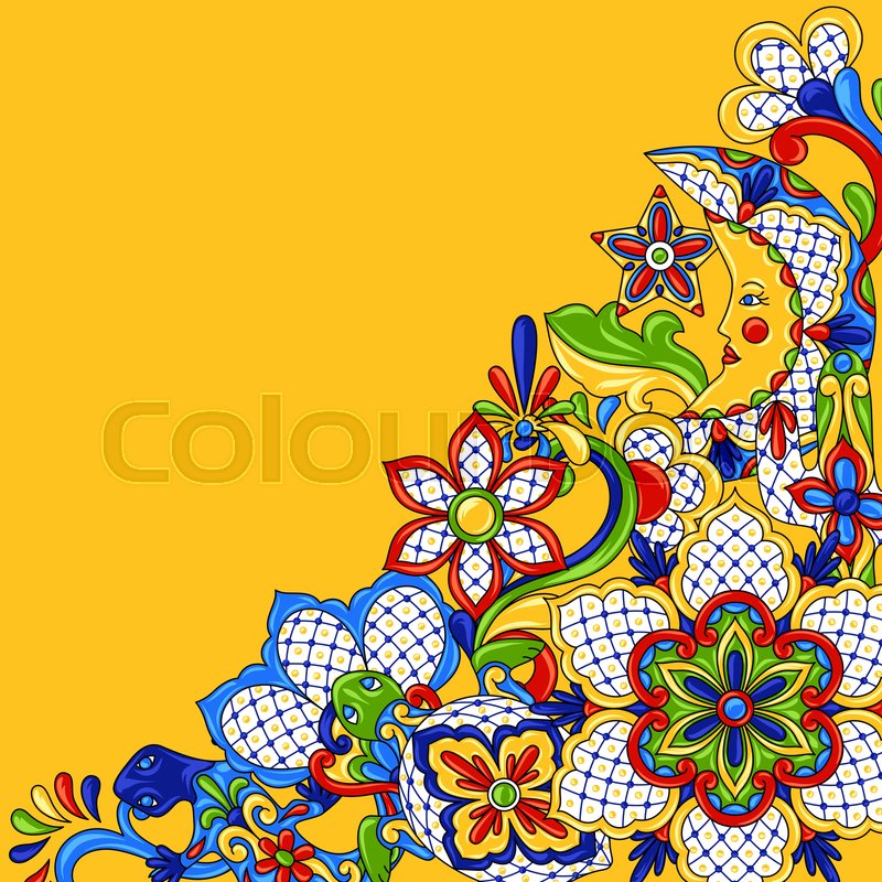 800x800 Mexican Background Design Traditional Stock Vector Colourbox