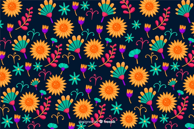 626x417 Mexican Floral Background Vector Free Download
