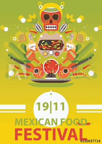 356x500 Mexican Traditional Food Festival Poster On Bright Background