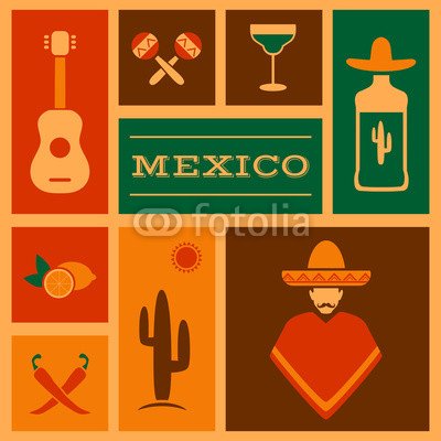 400x400 Mexico Background Vector Mexican Icons