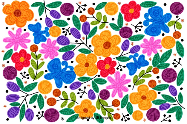 626x417 Colorful Mexican Embroidery Background Vector Free Download