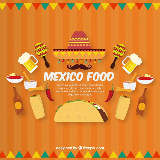 626x626 Download Free Vector Flat Mexican Food Background