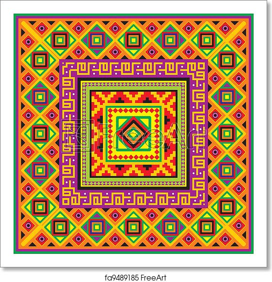 561x581 Free Art Print Of Mexican Square Background Vector Square