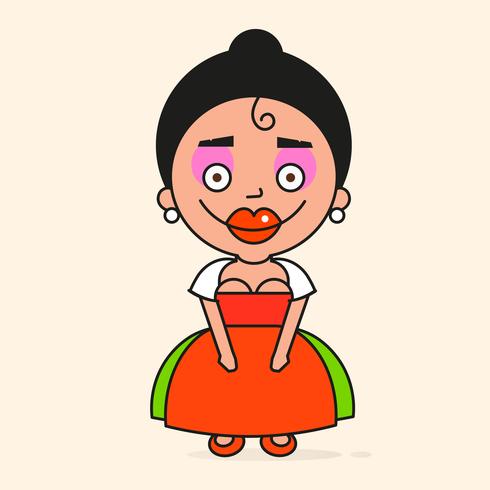 490x490 Mexican Cartoon Woman, Ready For Your Design, Greeting Card