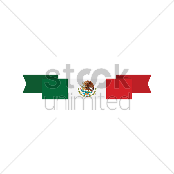600x600 Mexican Flag Banner Vector Image
