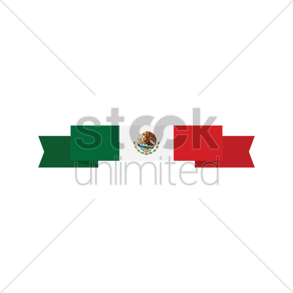 600x600 Mexican Flag Banner Vector Image