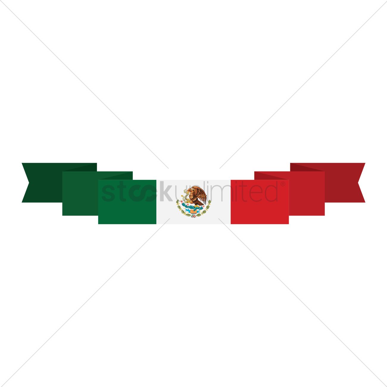 1300x1300 Mexican Flag Banner Vector Image