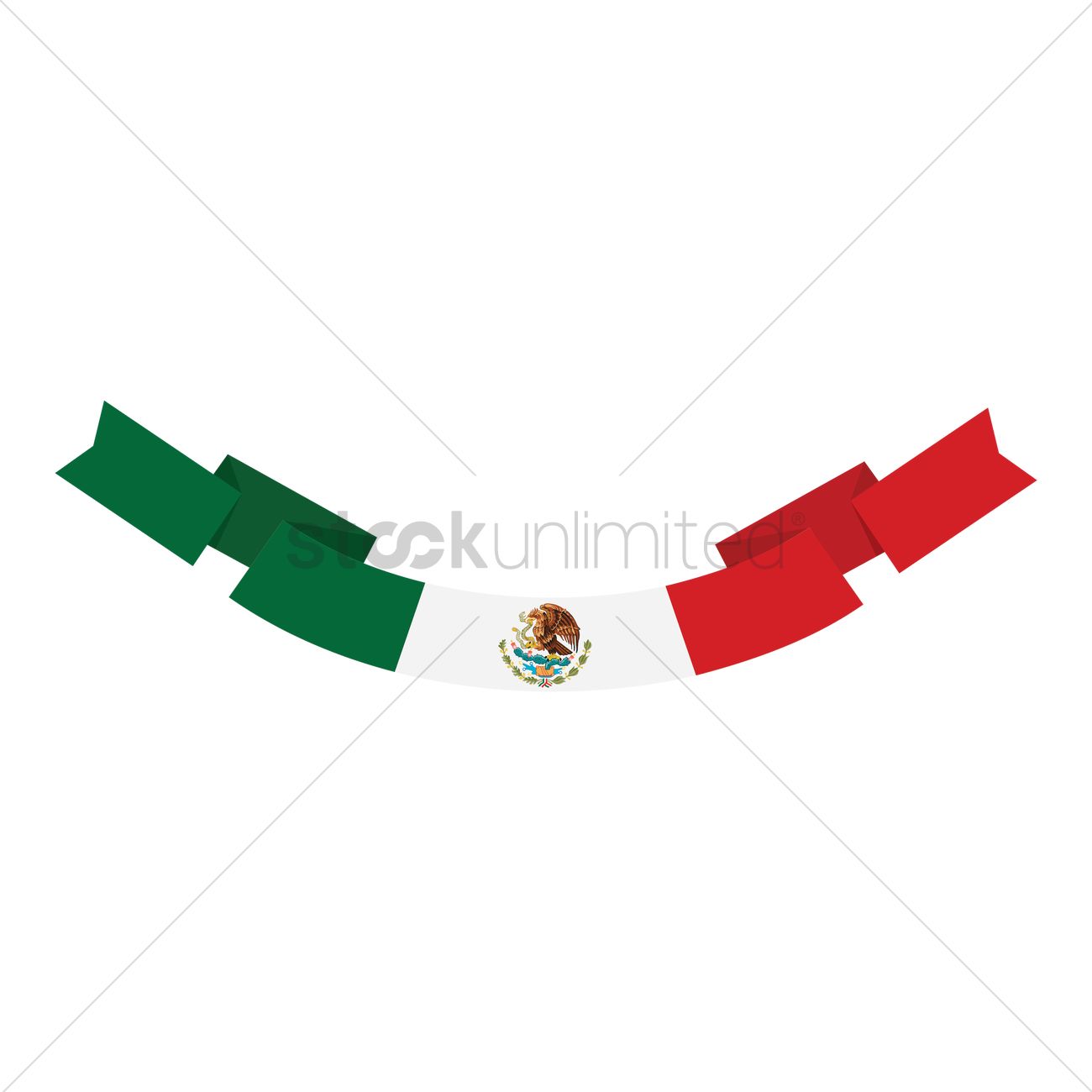 1300x1300 Mexican Flag Banner Vector Image