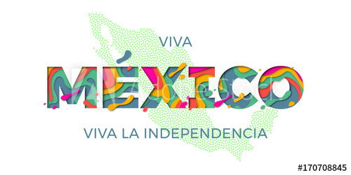 500x250 Viva Mexico Lettering Independence Day Mexican Vector National