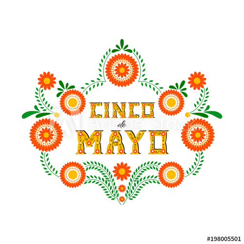 500x500 Cinco De Mayo Typography Banner Vector Mexico Design For Fiesta