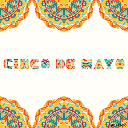 500x500 Cinco De Mayo Card With Bright Mexican Border