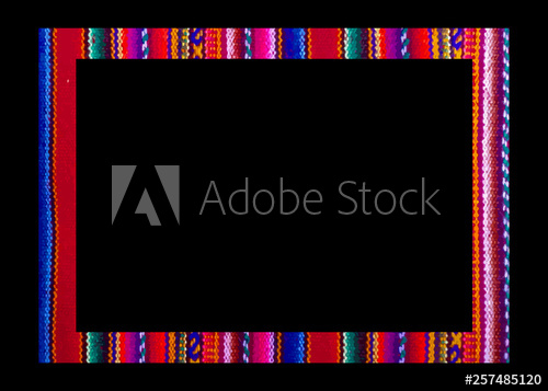 500x357 Vector Mexican Frame Isolated On Black Background Colorful Border
