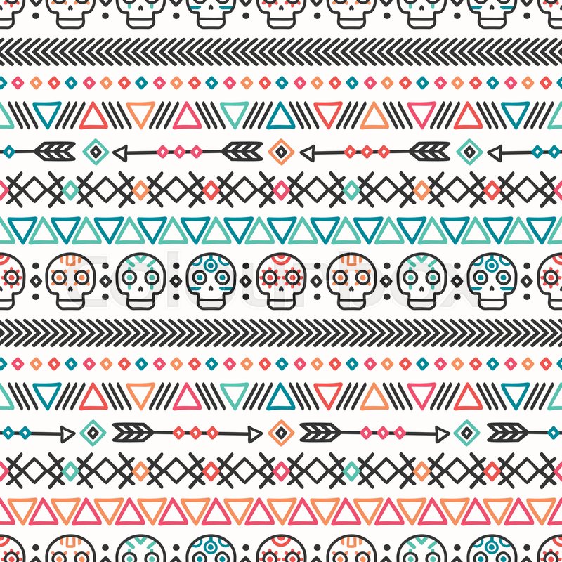 800x800 Day Of The Dead Tribal Hand Drawn Stock Vector Colourbox