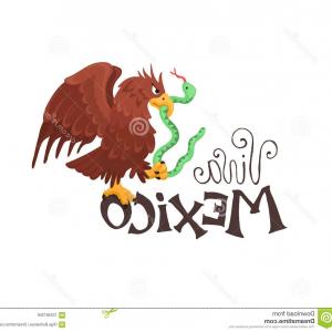 300x300 Viva Mexico Illustration Mexican Eagle Sitting Text Isolated White