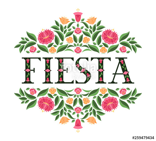 Mexican Fiesta Illustration Vector Floral Background With Flowers 500x450 Mexican Fiesta Illustration Vector Floral Background With Flowers