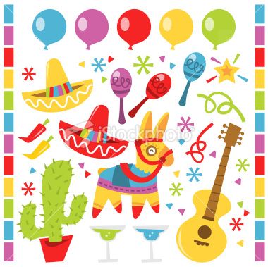Retro Mexican Fiesta Party Design Elements Royalty Free Stock 380x379 Retro Mexican Fiesta Party Design Elements Royalty Free Stock