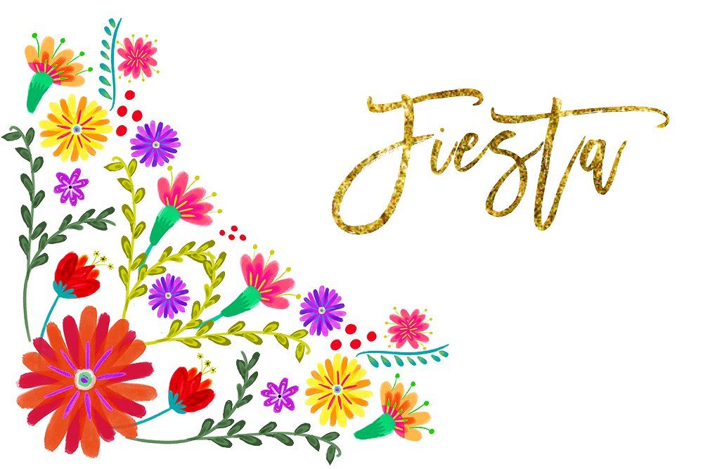 1000x667 Mexican Watercolor Floral Clipart