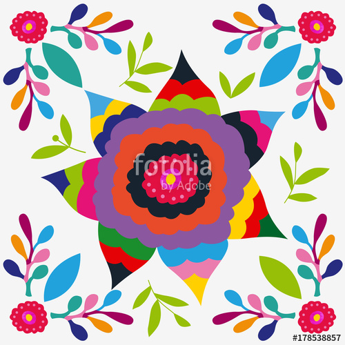 500x500 Mexican Colorful And Ornate Ethnic Pattern Embroidery