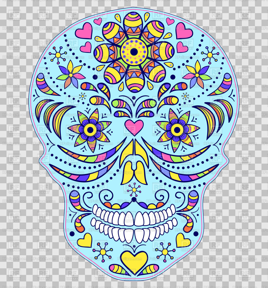 1118x1200 Abstract Floral Mexican Skull Vector Image Of Conceptual