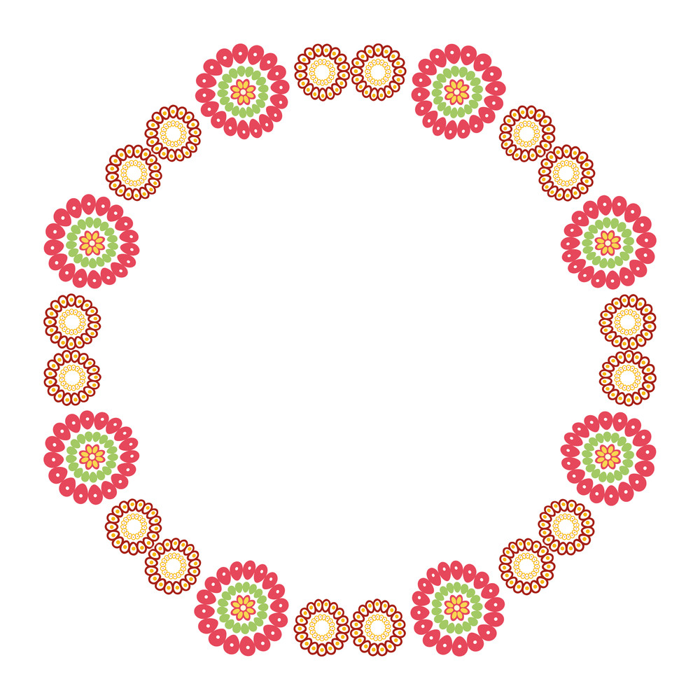 1000x1000 Mexican Decorative Flowers Crown Vector Illustration Design