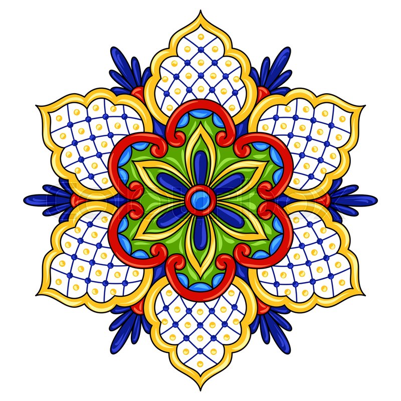 800x800 Mexican Ornamental Flower Traditional Stock Vector Colourbox