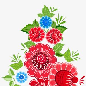 300x300 Photostock Vector Mexican Flowers Floral Decoration With Roses