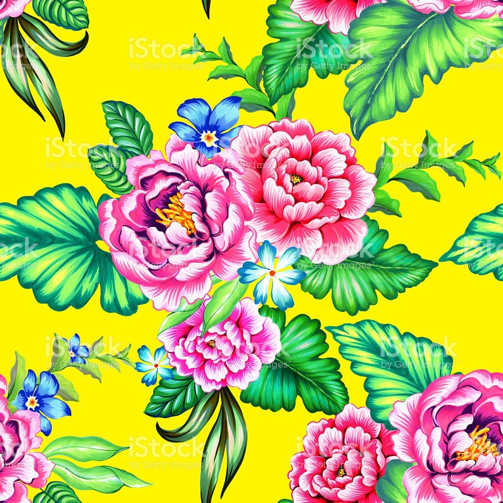 1024x1024 Colorful Mexican Floral Pattern With Beautiful Folk Flowers, Great