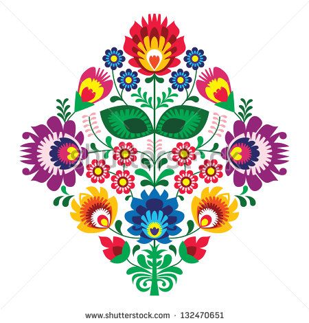 450x470 Folk Embroidery With Flowers