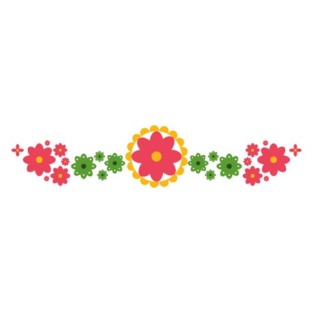 450x450 Wreath With Mexican Flowers Floral Decoration Isolated On White