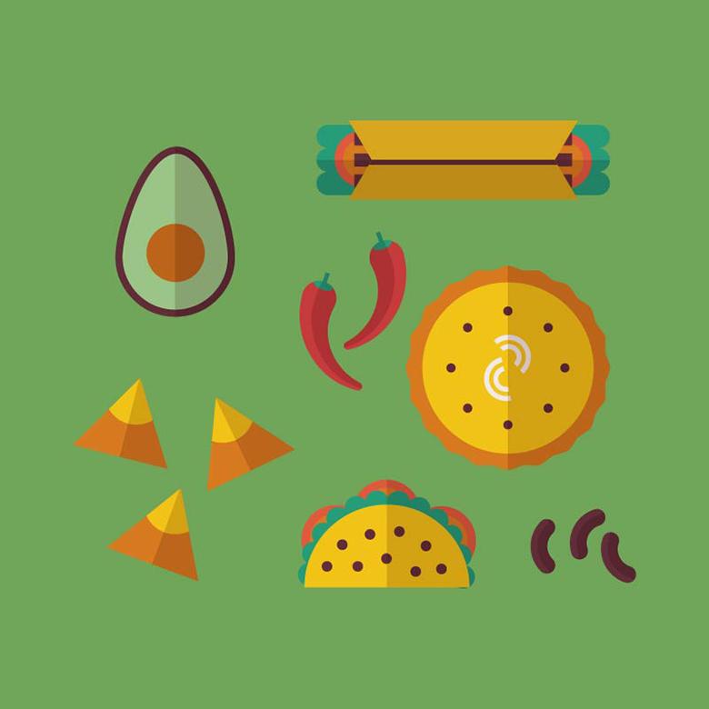 780x780 Mexican Food Vector Icons