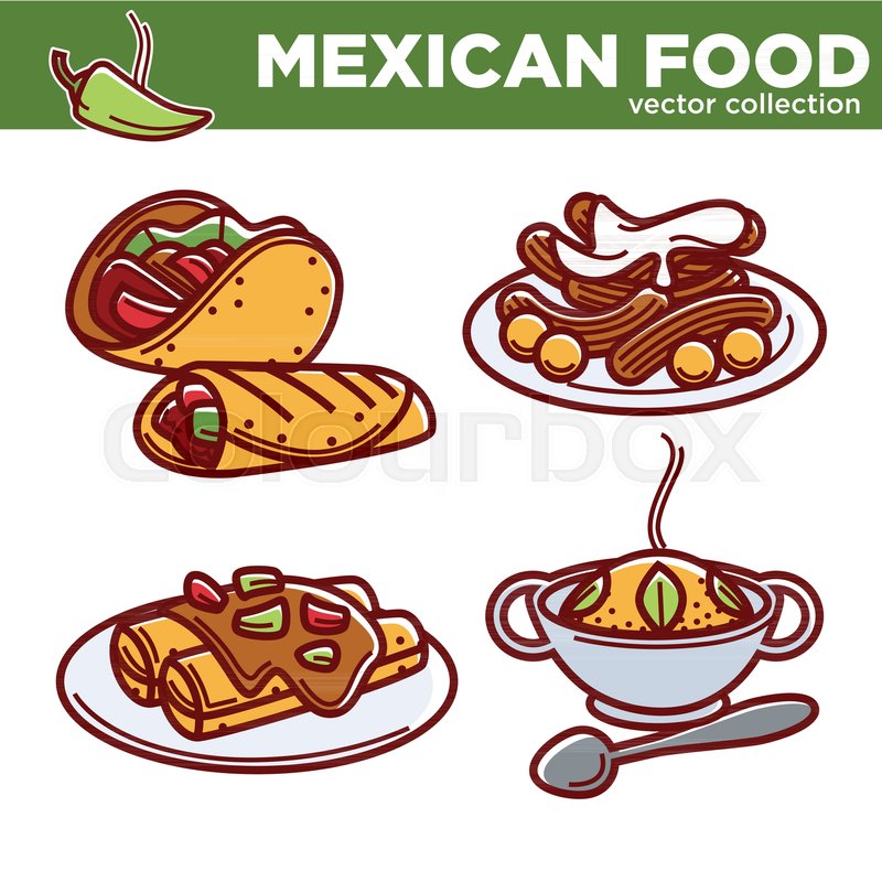 800x800 Mexican Food Vector Collection Of Stock Vector Colourbox